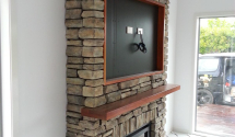 1e Feature fireplace Backdrop with packer